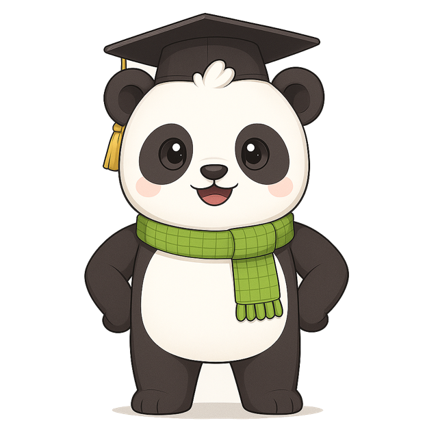 Panda tốt nghiệp đội mũ cử nhân